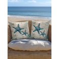 thumbnail image 4 of Outdoor Pillow Waterproof 1 Pack, Teal Starfish Coastal Patio Throw Pillows for Couch Bed Sofa with Insert, Vintage Summer Beach Nautical Decorative Travel/Reading/Camping Pillow Set 18x18 Inch, 4 of 8