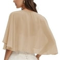 thumbnail image 4 of Ediodpoh Women's Summer Fresh Thin Chiffon Shawl Elegant Short Cape Dress Cardigan for Women Beige, 4 of 5