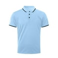 thumbnail image 5 of NIEWTR Men's Polo Shirts Short Sleeve Cotton Blend Casual Collared Polo Shirt Business Classic Fit(Blue,XL), 5 of 7