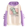 thumbnail image 4 of FOCUSNORM Mode Décontractée pour Femmes Sweat à Capuche Imprimé Dinosaure Manches Longues, 4 of 6