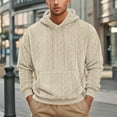 thumbnail image 2 of Men's Fall And Winter Hooded Jacquard Padded Sports Casual Sweater, 2 of 2