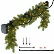 Garland Hanger for Door Frame, Adjustable Fits 32" - 81" Front Doors Wreath Hanger, No Drilling, Tool Free, Garland Holder for Door Lights, Decoration for Christmas Halloween, Holds Up to 20 Lbs