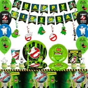 Ghostbusters Party Decorations,86 Pcs Ghostbusters Birthday Party Tableware Sets - Ghostbusters Birthday Plates Napkins Balloons Hanging Swirls and More Ghostbusters Party Supplies