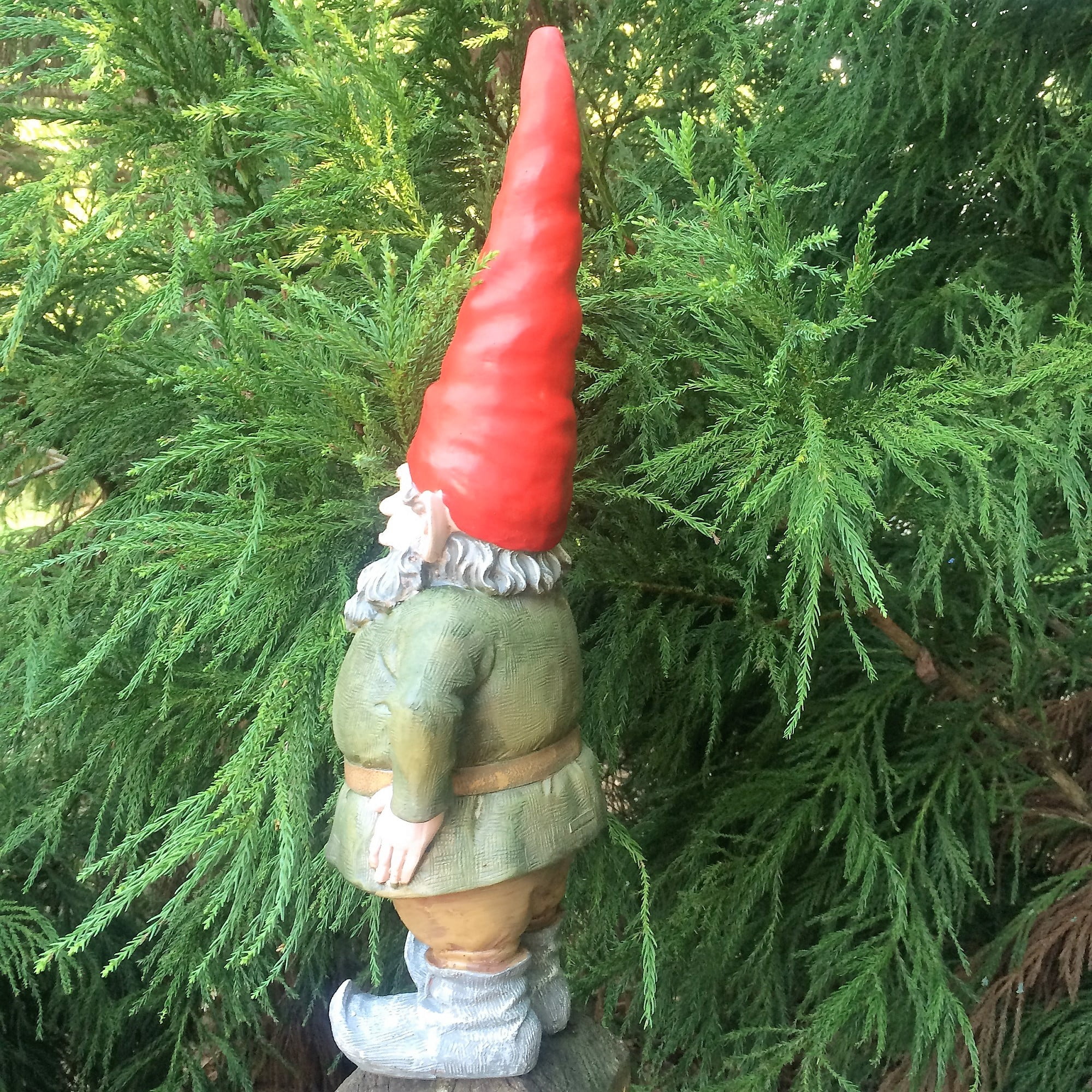 Homestyles 20"H "Rumple" the Classic Old World Garden Gnome with Thumbs Up Extra Large Outdoor Statue