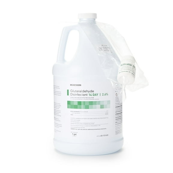 McKesson 14-Day Glutaraldehyde Disinfectant, Chemical Scent, 1-Gallon Jug, 1 Count, 1 Pack