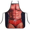 thumbnail image 4 of Cooking Apron, Kitchen Apron Sexy Apron Protective Funny Apron for Lady Apron for Joke Gift (Mu cle+Lace), 4 of 7