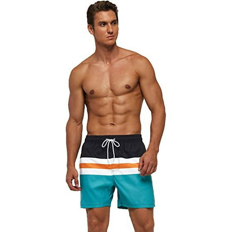 ASG Mens Swimming Trunks 5 Inch Inseam Swim Shorts Summer Bathing Suit  Swimwear Beachwear with Pockets 