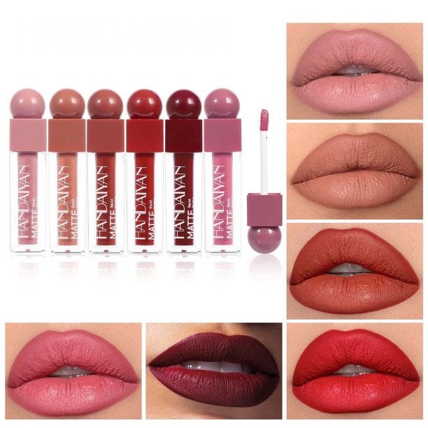 Fiudx Ofertas Flash Del Día El Lápiz Labial Mate Con Brillo De Labios No Se Pega A La Taza Y No Se Desvanece.