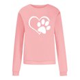 thumbnail image 4 of HOMBOM Thanksgiving Womens Sweatshirt 2024 Loose Pullover Pink Crew Neck Tops Casual Heart Dog Paw Print Long Sleeve Sweatshirt, 4 of 6