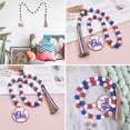 thumbnail image 3 of Wood Bead Garland with Rustic Tassels, Farmhouse Wall Hanging Prayer Beads Patriotic American Independence Day 4th of July Ornaments for Home Decor, 3 of 7