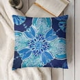thumbnail image 3 of YINGXI Navy Throw Pillow Cushion Cover, Middle Eastern Pattern with Effects Design, Decorative Square Accent Pillow Case,Sky Blue 12x12in, 3 of 5