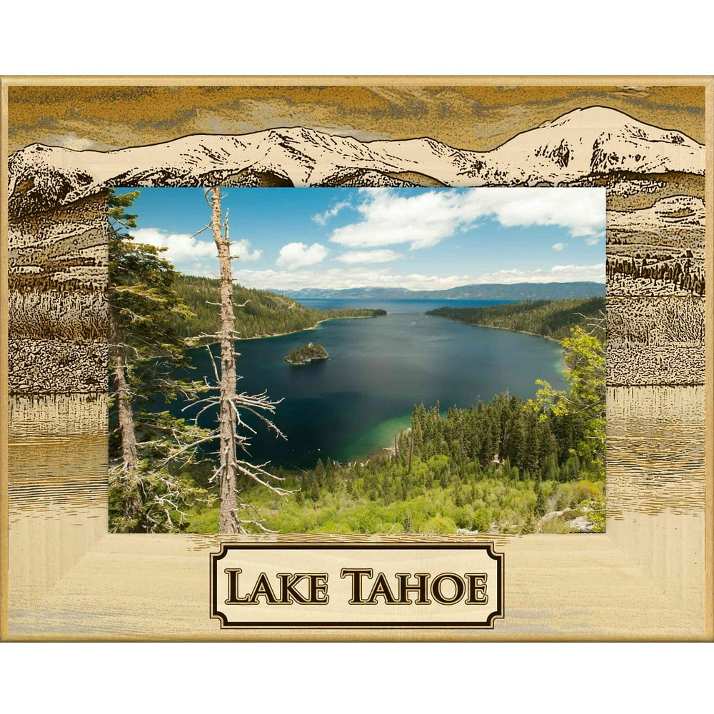 Lake Tahoe Laser Engraved Wood Picture Frame (5 x 7)
