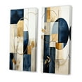 thumbnail image 3 of Designart "Navy Blue Organic Minimal Geometry II" Modern Geometric Wall Art Set Of 2 - Modern Yellow Canvas Set For Living Room Decor, 3 of 6
