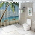 thumbnail image 7 of Patifu Palm Tree Beach Bathroom Décor Set with Hooks Graphic Print Polyester Fabric Fashion Shower Curtain Waterproof Chic Modern Bathroom Decor - 100% Polyester Fiber 69"x72, 7 of 7