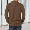 thumbnail image 6 of HXWCHs Men's Budget-Friendly Hoodie Men's Solid Color Pullover Hoodie Casual Loose Fit Sports Sweatshirt Long Sleeve Comfortable Streetwear Coffee S, 6 of 8