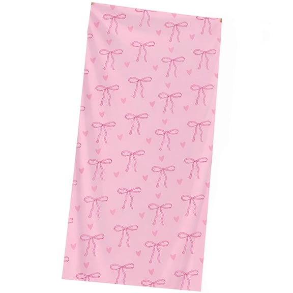 Pink Bow Beach Towel, Blanket Cute Throw Blankets, Swimming Towel Single Face Printing