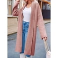 thumbnail image 2 of Womens Long Cardigan Sweaters Chunky Open Front Oversized Slouchy Knit Fall Trendy Coatigan Jackets Pink M, 2 of 6