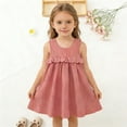thumbnail image 2 of Eltusu Girls Dresses, Sleeveless Casual 2026 Crewneck Summer Clothes Pink Size 6 T, 2 of 7