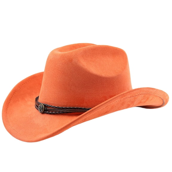 Vrotazzy Western Cowboy Hat With Curved Brim for Outdoor Adventure Travel Daily Leisure Use,Sizes One Size