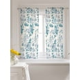 thumbnail image 3 of Green Garden Vintage Tier Curtains 45 Inch Length,Sheer Curtains for Bedroom Living Room,Modern Art Building Boat Tree Rod Pocket Voile Drapes Kitchen Curtains Small Half Window 27.5"x45" 2 Panels, 3 of 7