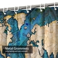 thumbnail image 4 of LALILO Earth Ocean Blue World Map Shower Curtain, 72x72 in, 12 Hooks, 4 of 6