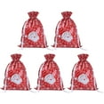 thumbnail image 2 of AnuirheiH Christmas Present Bags Candy Bags Drawstring Bags Snowman Snowflake Santa Small Sack Small Reusable Burlap Favor Bags for Candy Wrapper Birthday Christmas Party 22.8x16.9Inch, 2 of 2