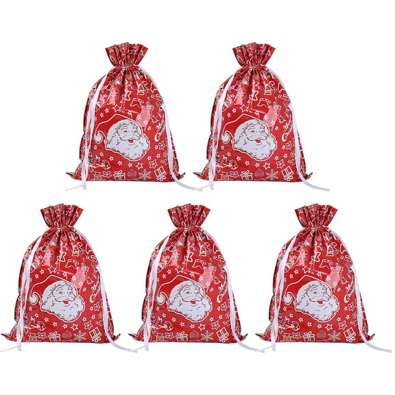 Giunmcul 50% Off Clear New Christmas Gift Bag Drawstring Gift Bag Christmas Aluminum Foil Bag Christmas Gift Bag