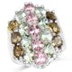 thumbnail image 1 of 6.74 Carat Genuine Brown Tourmaline, Pink Tourmaline & Green Tourmaline .925 Sterling Silver Ring QJ Model, 1 of 3