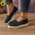 thumbnail image 6 of Women's Loafer Fashion Sneakers Faux Leather Classic Tennis Shoes Low Top Casual Walking Shoes Black 8.5, 6 of 7