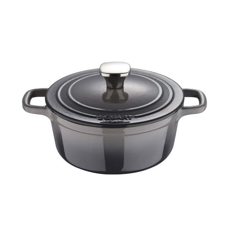 

Legacy by MasterPRO - 2 Qt Legacy Enamel Cast Iron Dutch Oven with Self-Basting Lid and Ombre Design 2 Quarts Fog