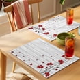 thumbnail image 4 of Red Flowers Placemats Set of 4, Spring Floral Petals Scratching Edges Wood Grain Non-Slip Place Mats Washable Table Mats for Kitchen Dining Table Decorations Indoor/Outdoor, 4 of 9