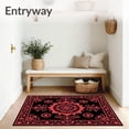 thumbnail image 3 of ODIKA 2'x3' Machine Washable Non-Slip Area Rug, Vintage Medallion Floral Decorative Accent High Traffic Rug with Pad, Red, 570211, 3 of 8