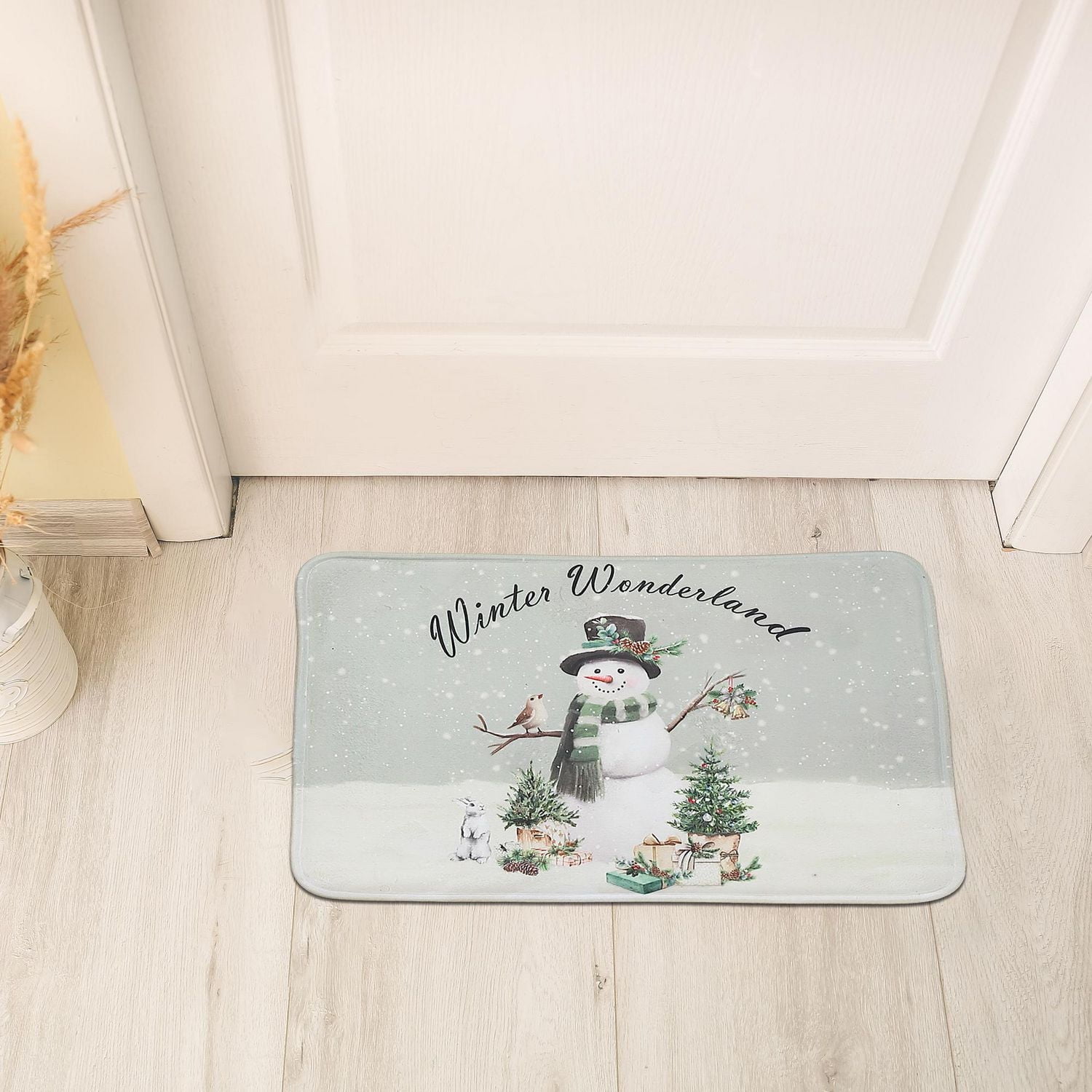 Tapis D'Impression Numérique En Mousse À Mémoire De Forme Bonhomme De Neige