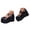 Black, variant on Chunky Platform Mary Jane Shoes Leather Walking Dressy Shoe for Summer Double Buckles Ankle Straps Party Loafer Blue Size 7