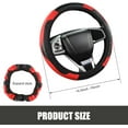 thumbnail image 2 of Car Steering Wheel Cover, 15 Inch Carbon Fiber Leather Full Surround Steering Wheel Protector, Anti-Slip Breathable Elastic Wheel Cover, Universal Car Interior Accessories for Most Vehicles, Red, 2 of 8