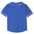 thumbnail image 6 of GiLiling Kids Baseball Jersey Button Down Solid Color Short Sleeve Shirt Hipster Hip Hop Active Team Sports Uniform (Blue, 4-5 Years), 6 of 7