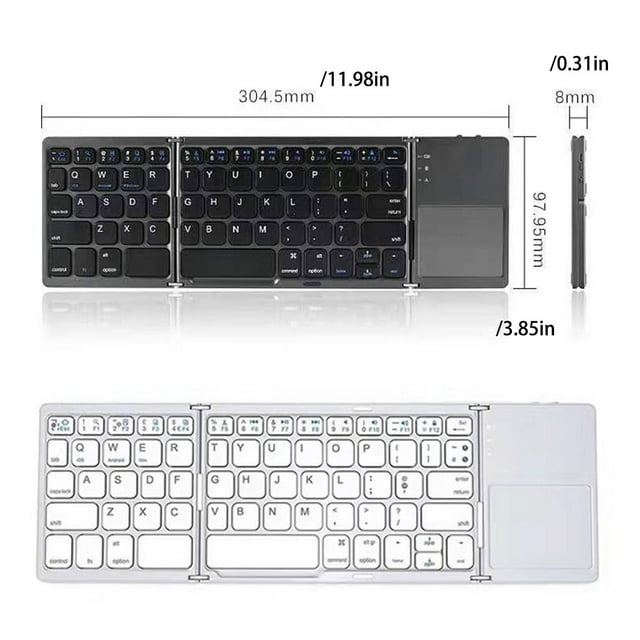 Langgg ABS Wireless Gaming Keyboard Foldable Micro 140mAh Rechargeable USB Charging 64 Keys Bluetooth-compatible Laptop Keypad Dark Grey