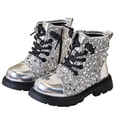 thumbnail image 2 of LYHao Warm Winter Girls Boots Soft Sole Ankle Boots Non Kids Footwear For Outdoor Play And Casual Daily Wear ,Girls Boots Sizes 14 White(9-9.5 Years), 2 of 6