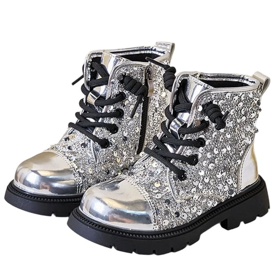 Girls Kneeâhigh Boots Insulated Big Kid Girls Winter Fashion Bootslaceâup Nonâ Outsole Laceâup School Daily Wear Low Heel Girls Winter Shoe Boots