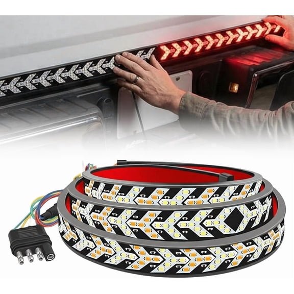 LED Tailgate Light Bar Strip for Truck Trailer Rear Brake Reverse Turn Signal Flexible Waterproof Design