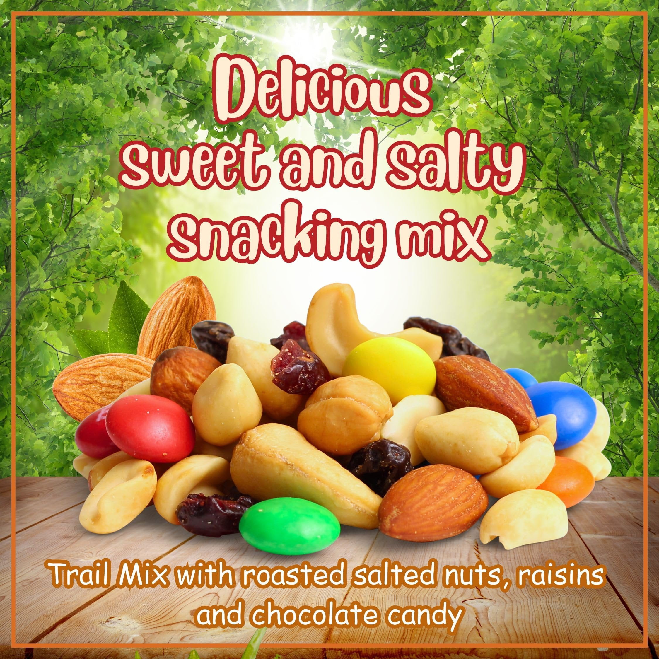 M&M's Classic Trail Mix by It's Delish, 3 lb Reusable Container  Gourmet Chocolate M and M Trail Mix with Dried Fruit and Nuts  Sweet and Salty Snack Mix  Kosher Dairy