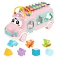 thumbnail image 4 of Loespoir Toddler Music Bus Toys, Baby Musical Busy Learning Toy, Birthday Gifts for Kids, Educational Toy, Sensory Play, Sturdy Design(Pink), 4 of 8