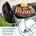 thumbnail image 2 of Resenkos Foldable Food Prep Station with Lockable Wheels & Storage Shelf, Movable Grill Table Fits 18/22 Inch Weber Kettle for Camping, BBQ, Silver, 2 of 7