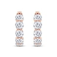 thumbnail image 2 of Round Cut Lab Created Moissanite Diamond Hoop Earrings for Women 14K Rose Gold Over Sterling Silver(D-E Color,VVS1 Clarity,1.60 Ct), 2 of 4