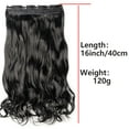 thumbnail image 5 of Hairro One Piece 3/4 Full Head Clip In Hair Extensions 17" Inch Curly 5 Clips Wavy Hairpieces Heat Resistant - Bleach Blonde(Weight:120g), 5 of 7