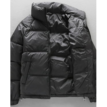Fashion Men's Down Jacket with Hood Stowable Lightweight Fluffy Hooded Winter Coat Lightweight Warm Jacket