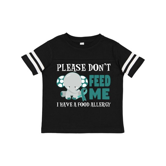 Inktastic Please Dont Feed Me I Have a Food Allergy with Elephant and Ribbon Boys or Girls Toddler T-Shirt