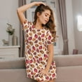 thumbnail image 3 of Lsque Sea Shells Pattern Nightgowns for Women Sleep Shirts Short Sleeve Nightshirt Pullover Nightdress Soft Sleepwear Relaxed Fit Nightdress, 3 of 6