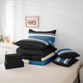 thumbnail image 6 of jejeloiu Geometric Stripes Lines 7-Piece Twin Bedding Sets,Abstract Geometric Art Bedding Comforter Set,Black Blue Sheet Sets For Adults,Breathable Home Decor Reversible, 6 of 8