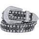 thumbnail image 1 of Cinturón de piel con diamantes de imitación para hombres y mujeres, vaquero occidental, con tachuelas brillantes para pantalones de mezclilla, 1 of 3